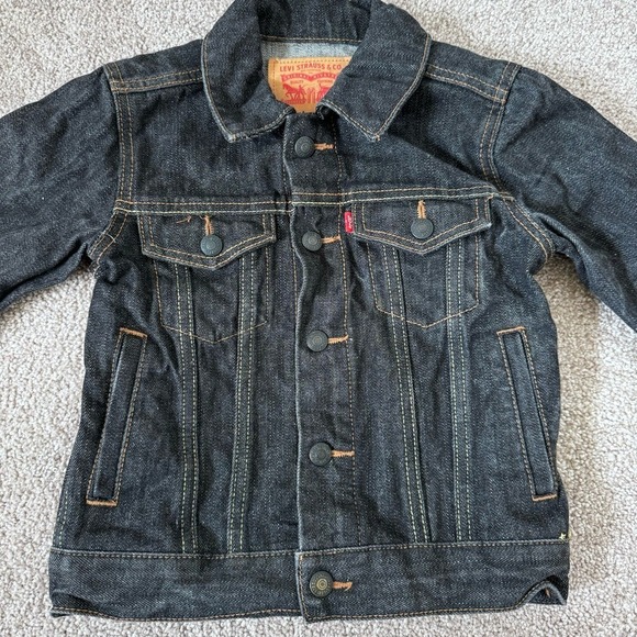 Levi's Other - Levi's Black Denim Jacket Kids Size 6 Reg Trucker Coat 5-6 Years